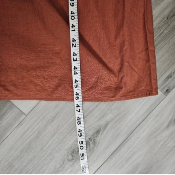 Square-Neck Midi Dress in Rust Sz 4 - Picture 6 of 10